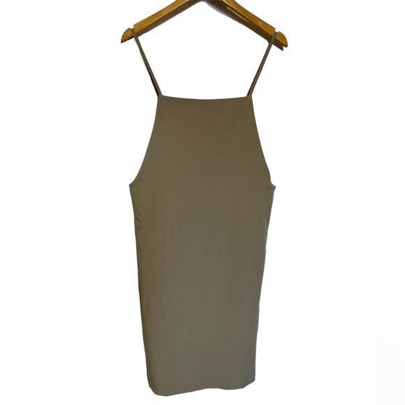 Contemporary Olive Clothing Apron Tunic Olive Green Sleeveless Dress One Size - Picture 2 of 12